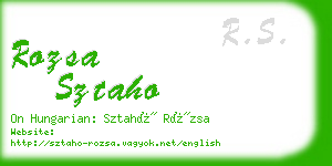 rozsa sztaho business card